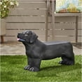 thumbnail image 2 of JERFIT Labrador Dog Bench Outdoor Garden Patio Decor, No Assembly Lightweight Concrete Bench with Black Finish, 2 of 10