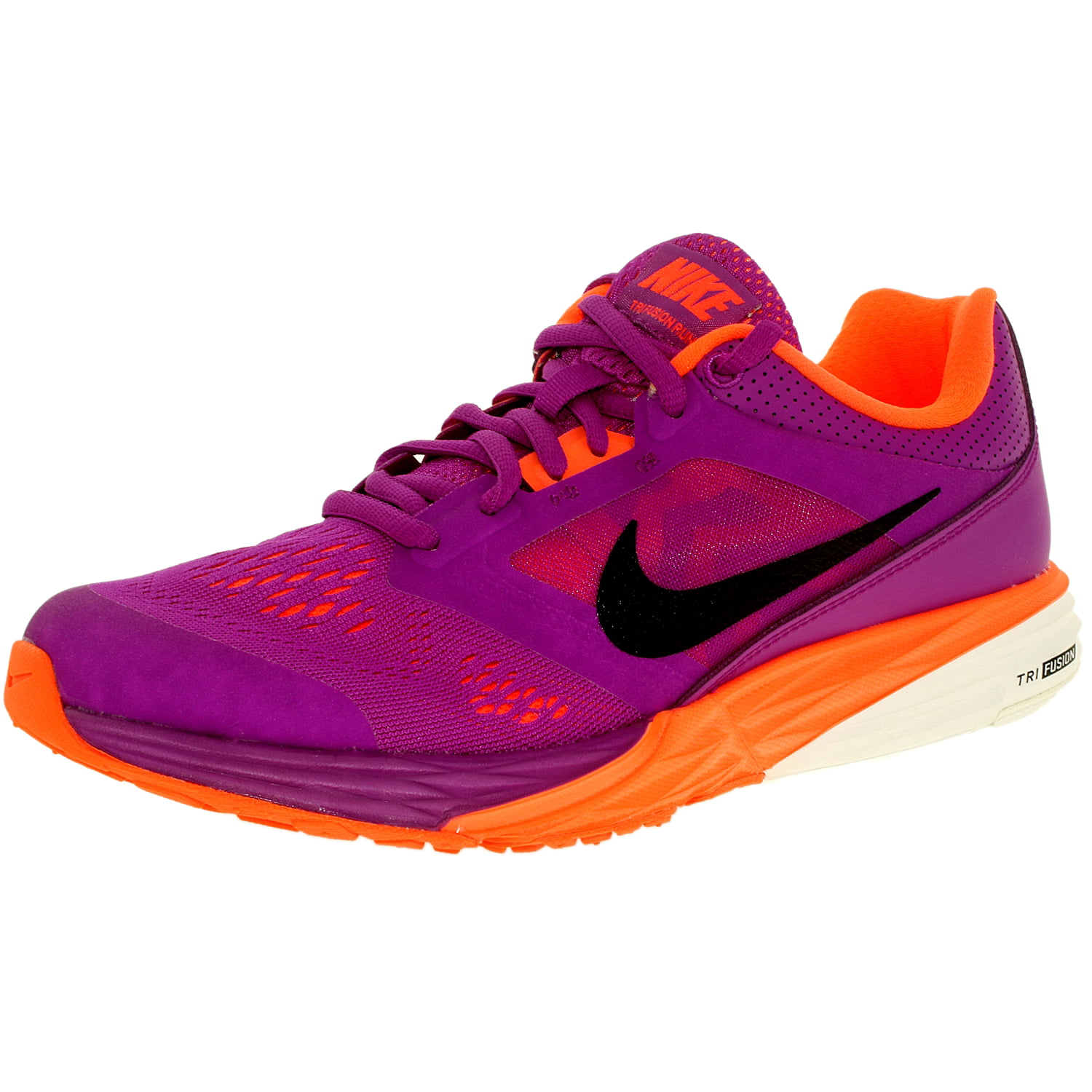 Nike Women'S Tri Fusion Run Vivid Purple/Black/Hyper Orange/White Low Top  Fabric Running Shoe - 9M - Walmart.Com