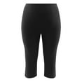 thumbnail image 7 of AGWOLF Womens Capri Leggings Summer Plus Size Capris Workout Yoga High Waisted Capri Pants Casual Pull On Capris Dressy Side Split Leggings Black 3XL, 7 of 7