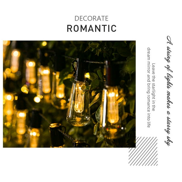 Windproof Waterproof Solar String Light Bulb Indoor Outdoor 2 Modes Strip Lightbulb Wedding Thanksgiving Lighting Decoration Warm 7m