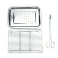 thumbnail image 1 of 3Pcs/Set Stainless Steel Portable Folding Barbecue Grill BBQ Grilling Rack Tray Clip Set, 1 of 5