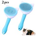 thumbnail image 1 of Pet Grooming Brushes Plastic 2PCS Soft Cat Shedding Combs Self Cleaning Brushes, 1 of 10
