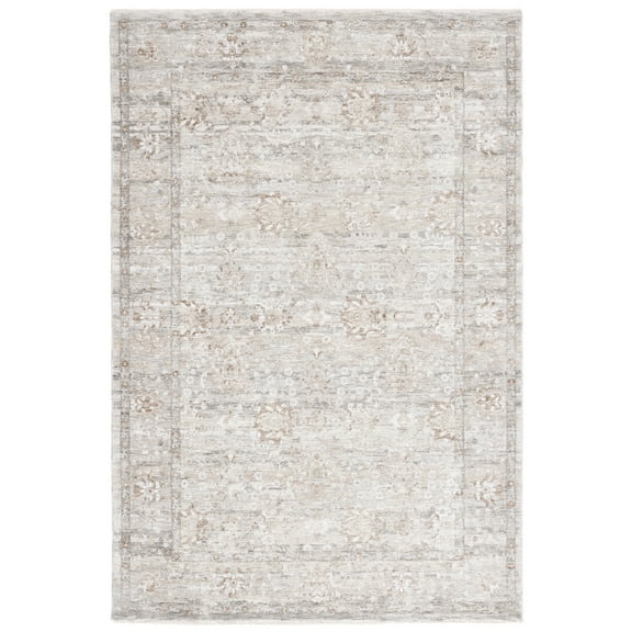 SAFAVIEH Mason Alphonse Medallion Polyester Area Rug, Beige/Dark Gray, 4' x 6'