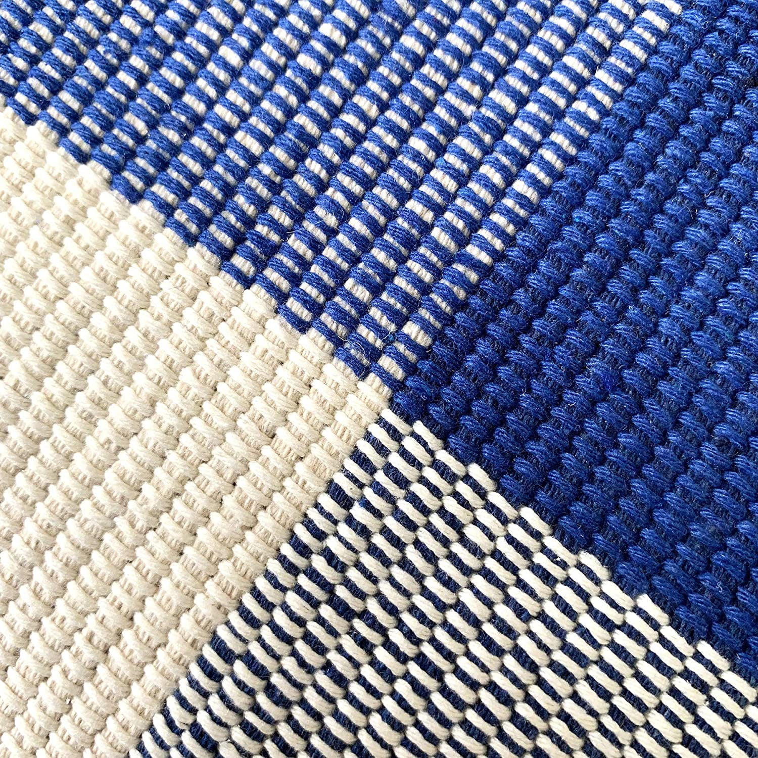 Ukeler Cotton Farmhouse Blue Buffalo Plaid Rugs- Washable Buffalo Check Area Rugs for Kitchen/Bathroom/Laundry Room/Entry Way, 23.6'' x 51.2''