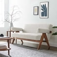 thumbnail image 2 of Loveseat Sofa Couch, Ivory White, Fabric, Wood, Living Kitchen Cafe Bistro Hospitality Restaurant, Modern Contemporary HB36209, 2 of 9