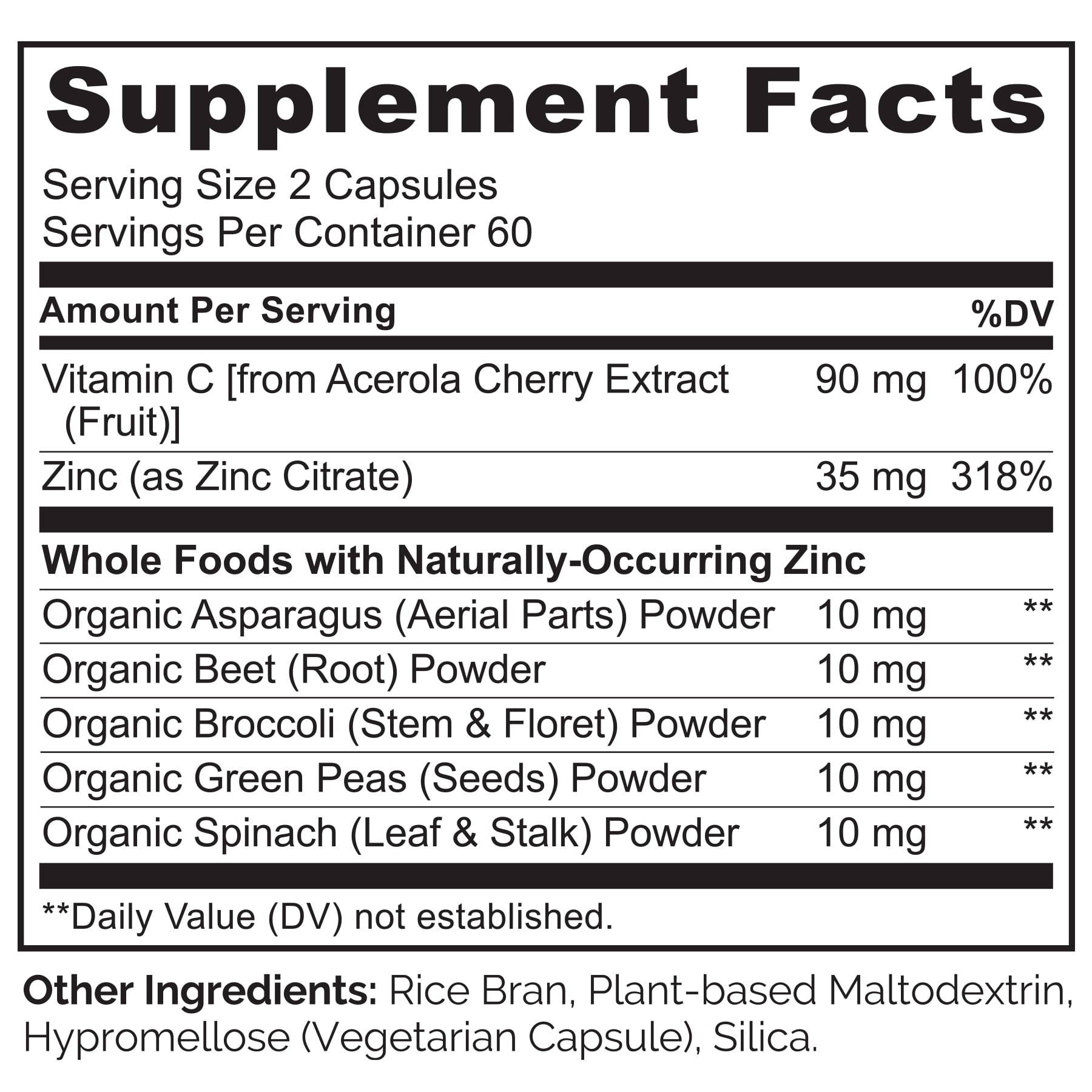 NATURELO Vegan Zinc Immune Support Capsules - Whole Food Complex with Vitamin C for Healthy Skin, Hair, and Nails - 120 Capsules