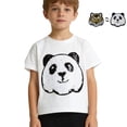 thumbnail image 3 of Bobifish Toddler Boys Graphic T-Shirt Cute Short Sleeve Crew Neck Panda Print Sequin Detail Children Novelty Tee Summer Trendy Casual Playwear Tshirt, 3 of 7