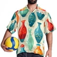 thumbnail image 4 of Bowling Men's Poplin Shirt, Casual Short Sleeve Printed Button Down Summer Beach Unisex Shirts, 4 of 6
