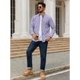 thumbnail image 3 of sogami Men's Long Sleeve Button Shirt Vintage Plaid Shirt Relaxed Fit, 3 of 8