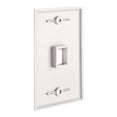 thumbnail image 3 of Cmple - [5 Pack] 1 Port Keystone Wall Plate, Snap-In Keystone Jack Faceplate, QuickPort Wall Plate, Single Gang Wallplate with One Standard Size Keystone Hole, White, 3 of 4