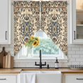 thumbnail image 3 of Swag Valance Curtains for Windows, Boho Southwestern Light Filtering Kitchen Curtains with Rod Pocket, Vintage Retro Geometric Ethnic Window Treatment Valances for Living Room, 36x36 - 2 PCS, 3 of 9