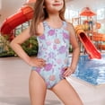 thumbnail image 2 of Uorisanigo Purple Sea Turtle One Piece Bathing Suits for Girls Cross Shoulder Strap Outdoor Beach Swimsuit Quick Dry Pool Party Swimwear, Size 13-14, 2 of 7