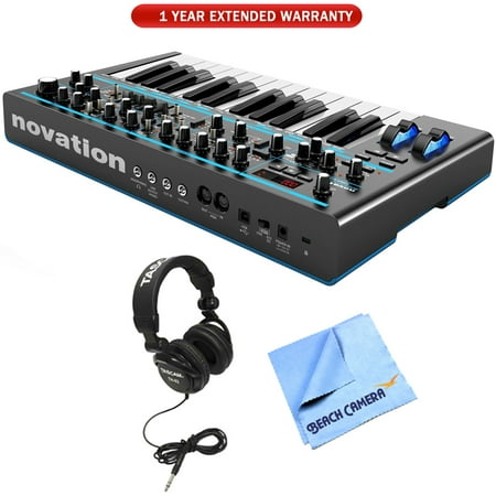 Novation Bass Station II Analog Mono Synthesizer (AMS-BASS-STATION-II) with 1 Year Extended Warranty, Professional Headphones & 1 Piece Micro Fiber