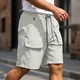 thumbnail image 2 of cllios Men's Hiking Shorts Elastic Waist Drawstring Multi Pockets Quick Dry Cargo Shorts for Camping Fishing Outdoor Gray XXXL, 2 of 10