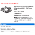 thumbnail image 2 of Right Passenger Side Fog Light Bezel - Compatible with 2019 - 2024 Toyota RAV4 2020 2021 2022 2023, 2 of 2