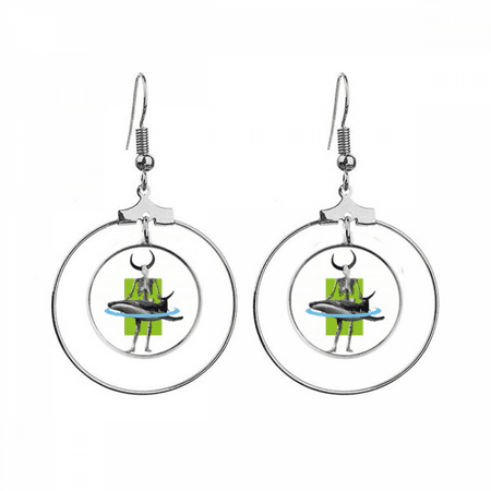 bull-headed cape whale show earrings dangle hoop jewelry drop circle