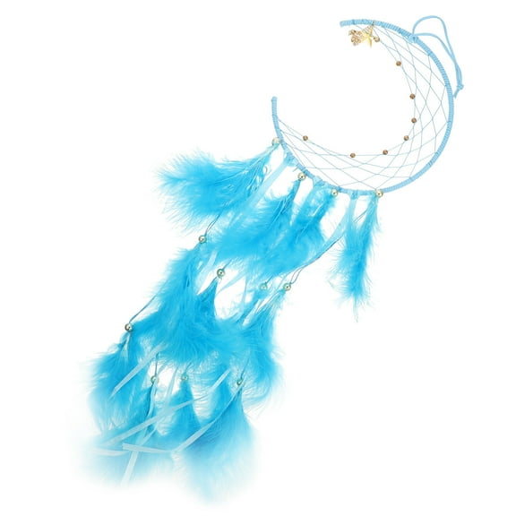 FRCOLOR 1Pack Blue Moon Dream Catcher Pendant For Home Decoration With Round Shape Vintage Style Wall Hanging Ornament