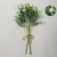 thumbnail image 4 of 1 Bouquet Vivid Fake Flower Anti-Fade Plastic Delicate Simulated Eucalyptus Flower Leaves Bouquet for Office, 4 of 8