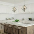 thumbnail image 4 of TOMIYA White Wood Farmhouse Chandelier Bronze Metal Pendant Light 4-Light  Dining Room Ceiling Lamps Handmade Retro Vintage Rustic Hanging Light Fixtures for Entryway Kitchen Island Foyer, 4 of 5