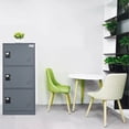 thumbnail image 3 of MECOLOR -Metal Vertical Small Locker with Padlock latch 3 Compartment file cabinet, 3 of 9