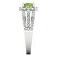 thumbnail image 3 of Halo Engagement Ring for Women - 1.83ct Natural Peridot in 14K White Gold Promise Ring, 3 of 6