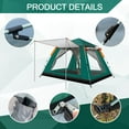 thumbnail image 4 of SHANNA Instant Camping Tent Portable Large Pop Up Tent 3-4 Person Dome Family Hexagon Tents Pop up Sun Shade Tent for Outdoor Camping Hiking, Dark Geen Tent + Red Hammock, 4 of 11