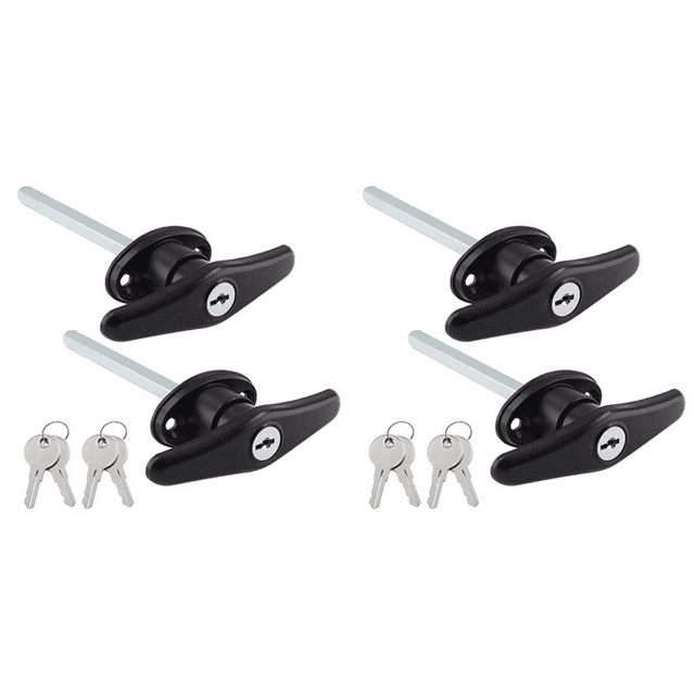 4X Truck Cap Locking T-Handles Campers Topper Lock, Campers Locks and Keys T-Handle Canopy Replacement Lock T-Lock