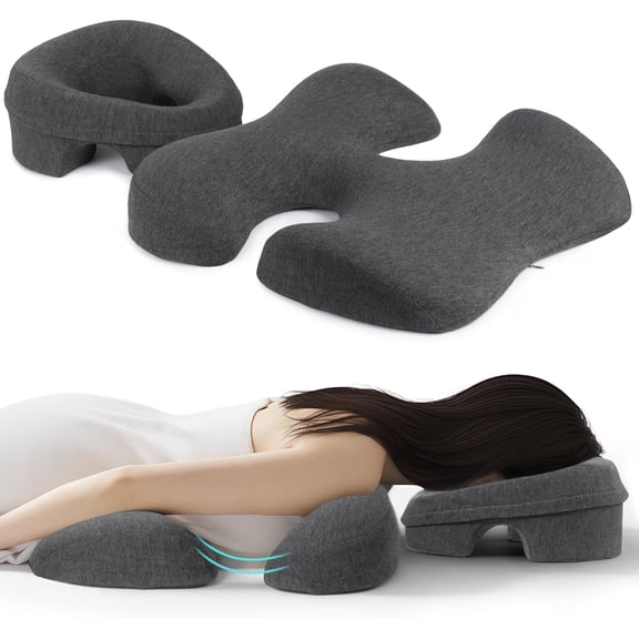 Breast Pillow and Face Down Pillow for Sleeping, Ergonomic Prone Massage Pillow with Head Cushion & Chest Cushion, Multi-Purpose Support Cushion for Spa, Home & Bed Rest