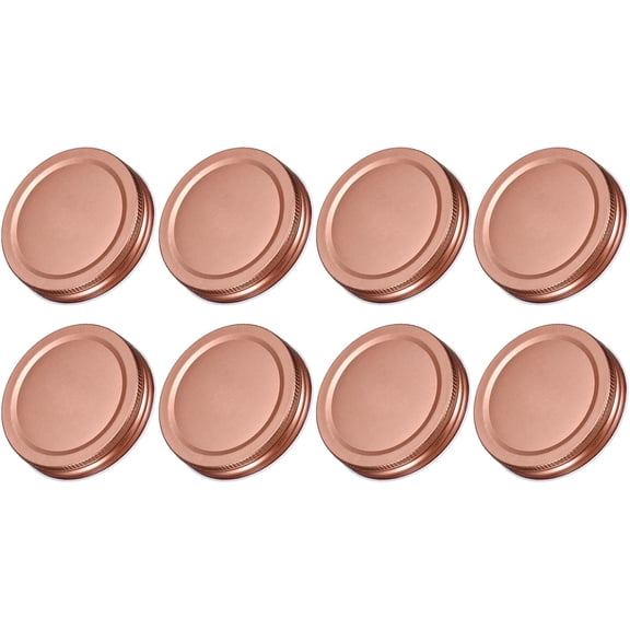uxcell 8 Pcs 70mm/2.76 Pouces Couvercles de Bocaux en Étain à Ouverture Régulière pour Mise en Conserve, Or Rose