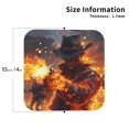 thumbnail image 2 of Leather Coasters with Heat-resistant for Drinks, Western Fire Cowboy Cup Coasters Cup Pad Mat for Tabletop Protection, Coffee Table, Office Desk and Housewarming Gift, 2 of 5