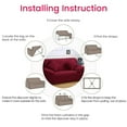thumbnail image 6 of Topchances Stretch Fabric 3-Piece Polyester Spandex Floral Sofa Slipcover, Red, 6 of 9