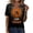 Black, variant on Womens Halloween Printed T-Shirts Short Sleeve Henly Gothic Elements Graphic T Shirts Fashion Fantasy Dark Notch V Neck Tee Blue L