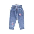 thumbnail image 2 of Little Girls Boys Jeans Baby Little Kids Jeans,Elastic Band Inside Straight Fit Ripped Denim Pants Blue 2-3 Years, 2 of 3