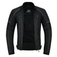 thumbnail image 3 of Men's Motorcycle Mesh Jacket with Protective Armor – 600D Textile – Summer Riding Jacket, Black-XL, 3 of 9