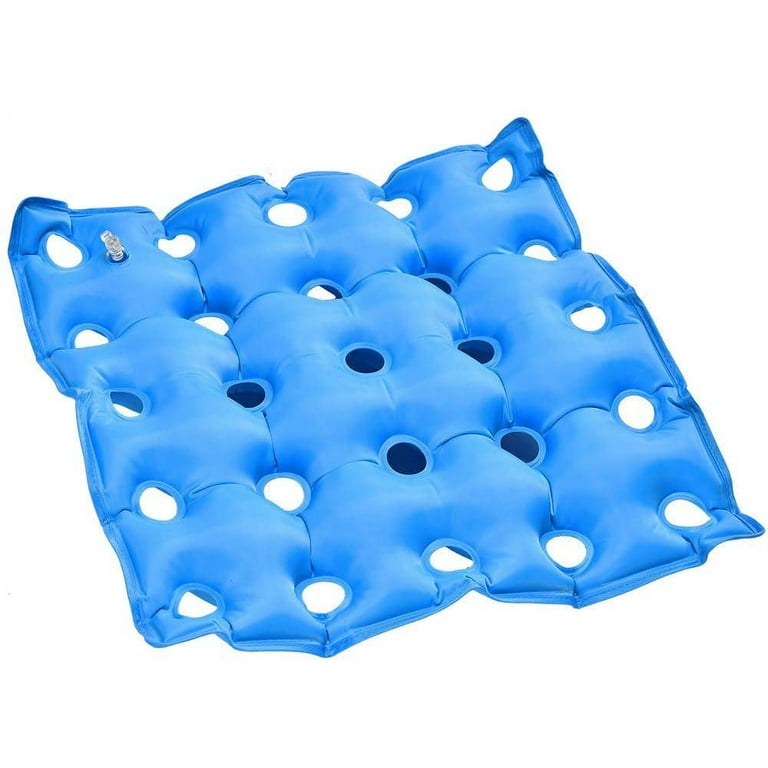 Inflatable Seat Cushions for Pressure Relief, Blue Wheelchair Air Cushion  for Bed Sore, Office Chair Cushion,Comfortable Waffle Pads,17.8x17.8inch