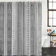 thumbnail image 3 of Grey Geometric Waterproof Fabric Shower Curtain,Modern Abstract Art Vintage Boho Waterproof Fabric Shower Curtain for Bathroom Curtains Bathtubs Hotel Shower Curtains with 12 Hooks Extra Long 72x84, 3 of 8