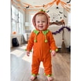 thumbnail image 4 of RUINIXCW Kids Toddler Baby Halloween Pumpkin Costume Newborn Infant Girl Boy Fall Winter Clothes Warm Snowsuit Jumpsuit Long Sleeve Hooded Zip Romper, 4 of 10