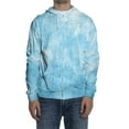 thumbnail image 2 of Men's Loose-fitting Casual Tie-Dye Gradient Print Hooded Drawstring Jacket Sports Sweatshirt for Winter Fashion Christmas,Cyan,L, 2 of 9