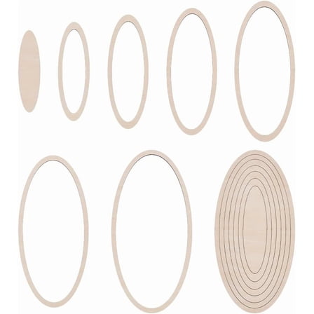 7Pcs Ceramics Plate Forming Molds Oval Pottery Tools Wooden Concentric Geometric Figure Rail Set Clay Molds DIY Dish Slump Mold for Ceramic Cutting and Printing Blank Modeling Brown