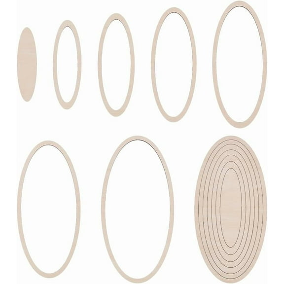7Pcs Ceramics Plate Forming Molds Oval Pottery Tools Wooden Concentric Geometric Figure Rail Set Clay Molds DIY Dish Slump Mold for Ceramic Cutting and Printing Blank Modeling Brown