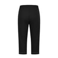 thumbnail image 5 of XIMIN Girls Capri Leggings Lace Trim Stretchy Cropped Yoga Pants Elastic High Waisted Kids Lightweight Athletic Tights Comfortable (5-6 Years, Black), 5 of 6