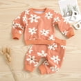 thumbnail image 2 of Tisuna Fall Outfit Set For Kids Boys Soft Floral Print Long Sleeve Crewneck Tops And Pants 2 Pieces Clothes Set For Children Casual Wear Size 18-24 Months, 2 of 6