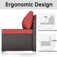 thumbnail image 5 of ASJMR 12PCS PE Rattan Patio Furniture Conversation Set All-Weather Sectional Sofa Set with Coffee Table & Cushions (Red), 5 of 9