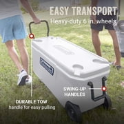 Coleman Classic 100 Qt Marine Hard-Sided Rolling Cooler with Wheels, Ice Chest, White