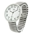 thumbnail image 1 of STC Montre Argentée Super Grand Visage Facile à Lire Bracelet Extensible - Argent, 1 of 5