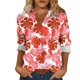 thumbnail image 1 of Camisas de cuello de la tripulación de manga corta para las mujeres hawaiana impreso cuello acampanado blusa casual suave verano playa top, 1 of 6
