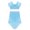 Sky Blue, variant on MSemis Kids Girls Ballet Lyrical Dance Outfit Leotard Mesh Crop Top with Tutu Skirt Set