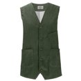 thumbnail image 6 of BiZtdJrK Slim Fit Suit Vest Men Corduroy V Neck Button Down Fashion Outerwear Vests Business Casual Sleeveless Jackets with Pockets Army Green XXXL, 6 of 7