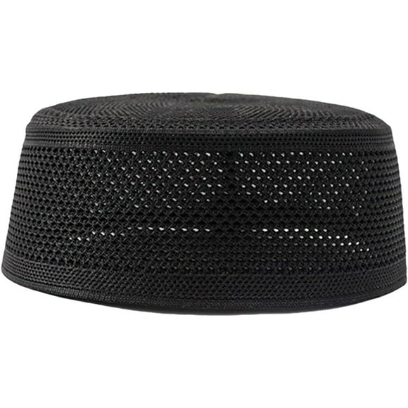 Knitted Cotton Turban Hat for Men Breathable Kufi Prayer Hat Ramazan Hijabs Caps Arabian Skull Hat