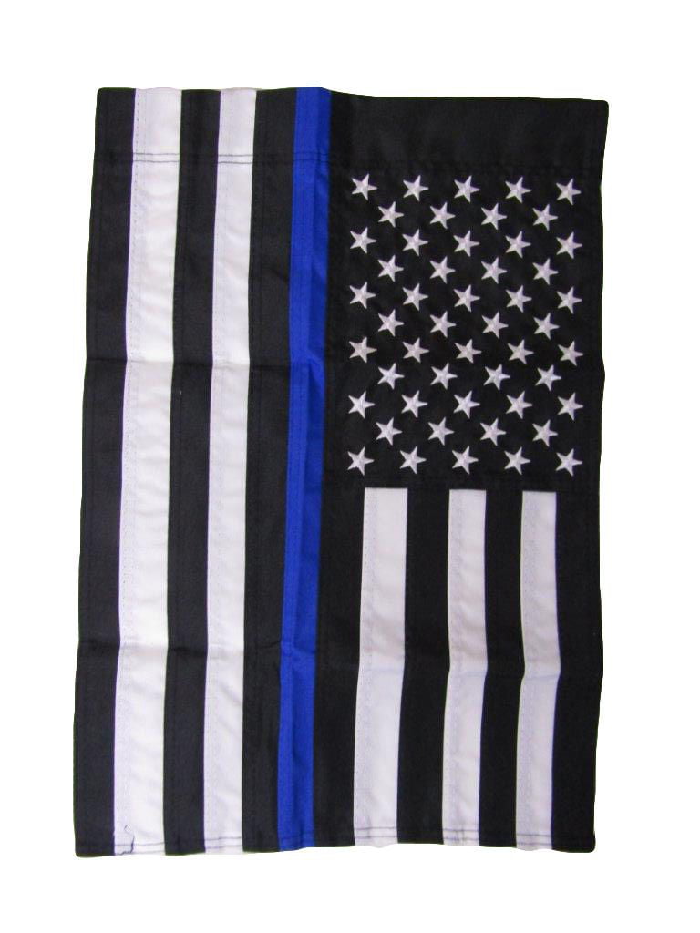 12x18 Embroidered USA Police Thin Blue Line RoughTex Nylon 12"x18" Garden Stand 